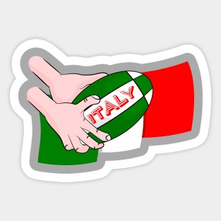 Italy Rugby Ball Flag Sticker